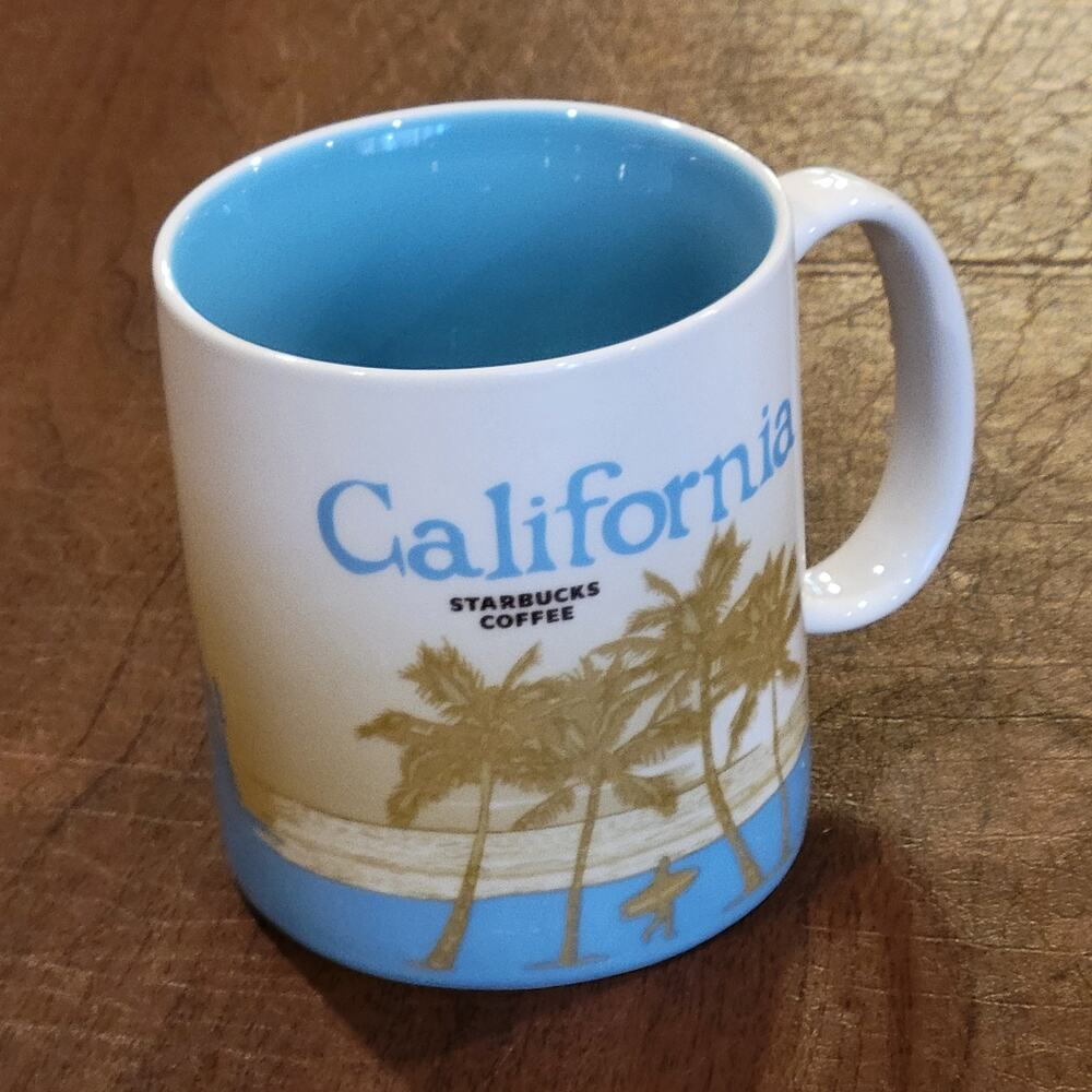 Starbucks 2009 California Coffee Mug Cup 16oz Collector Series palm trees beach